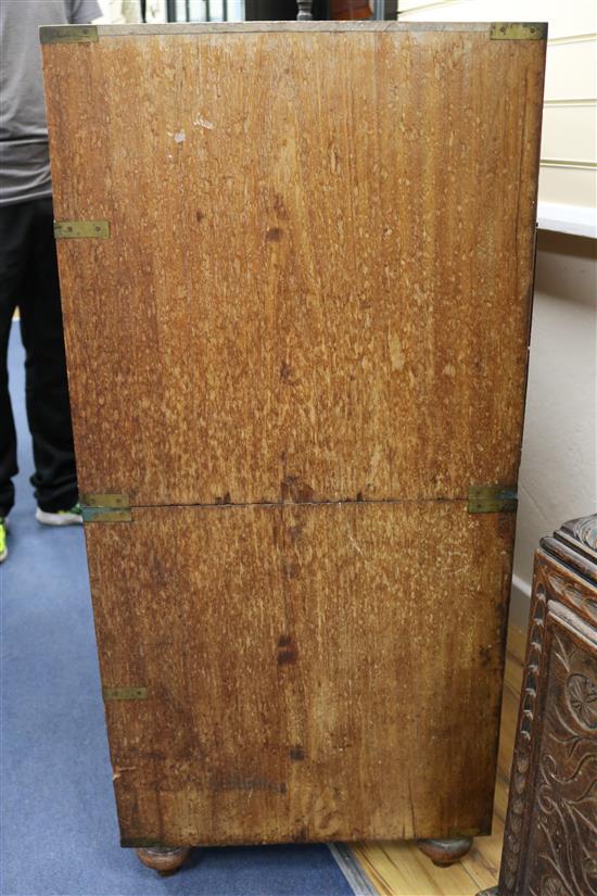 A 19th century mahogany military chest, W.100cm